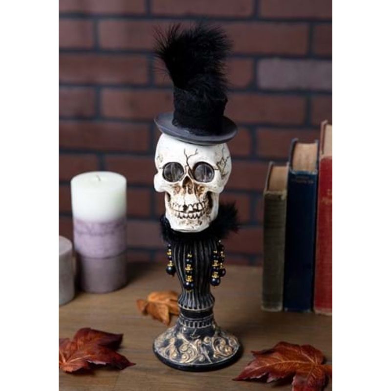 16-Inch Female Skeleton Bust with LED Eyes Decoration Standard