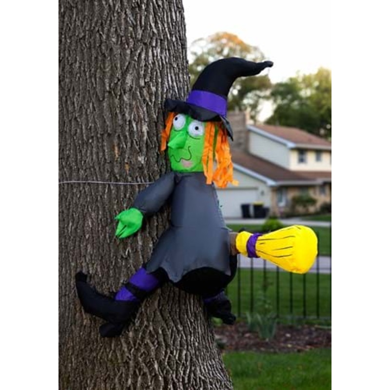 4FT Inflatable Crashing Witch on a Tree Halloween Decoration Standard