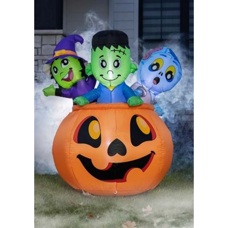 5FT Three Characters on Pumpkin Inflatable Prop Decoration Standard