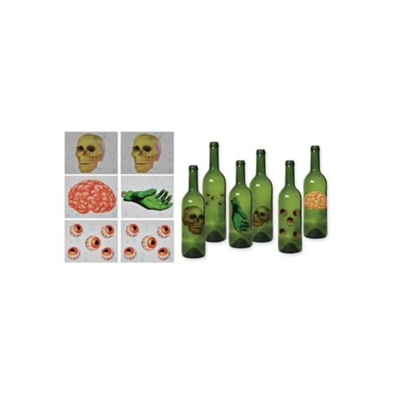 6 Clear Body Parts Halloween Labels Set Standard