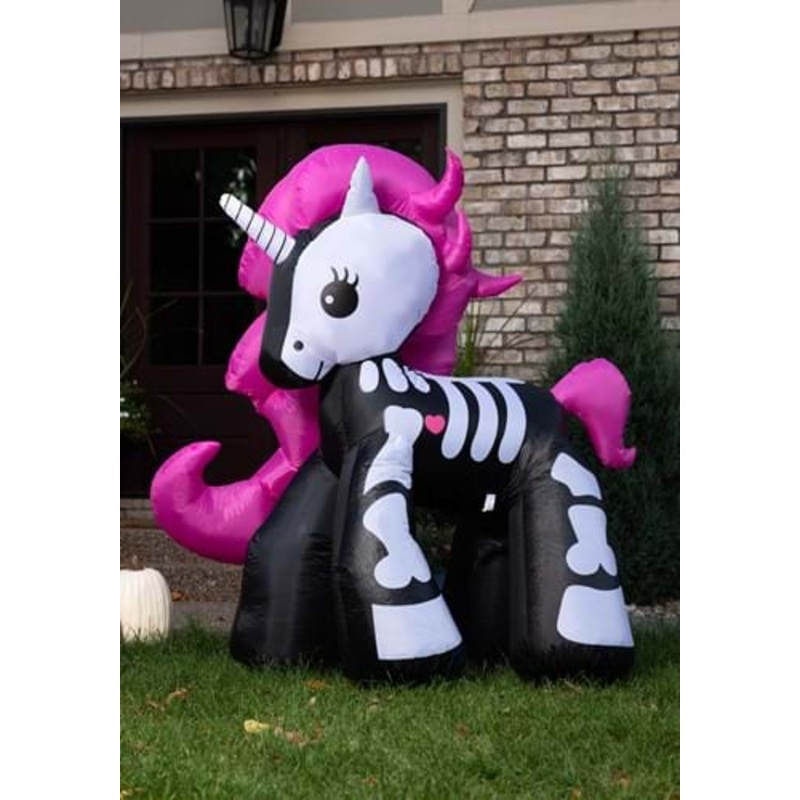 6 Foot Inflatable Skeleton Unicorn Decoration Standard