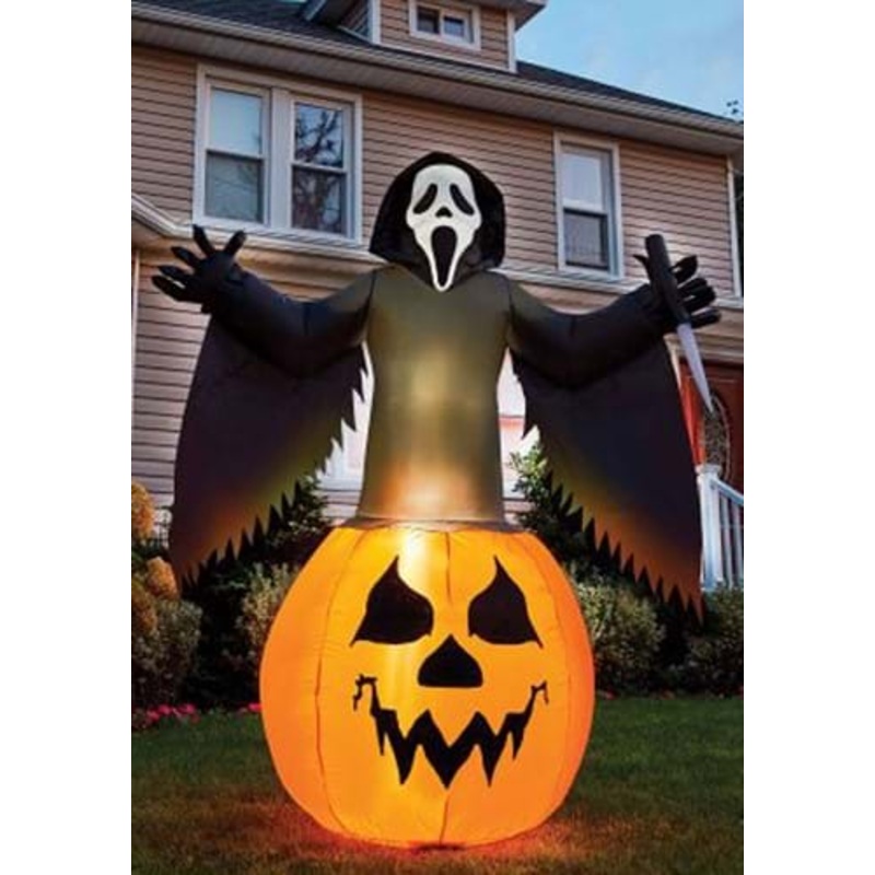 6FT Light Up Inflatable Ghost Face Halloween Pumpkin Decoration Standard