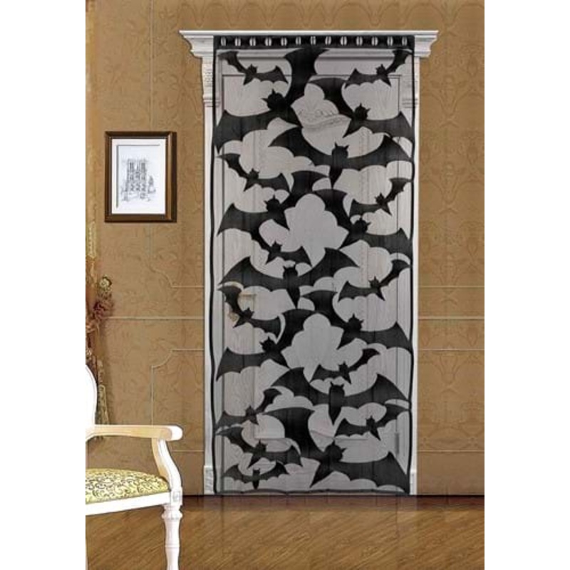 80 Inch Black Bat Door & Window Panel Decoration Standard