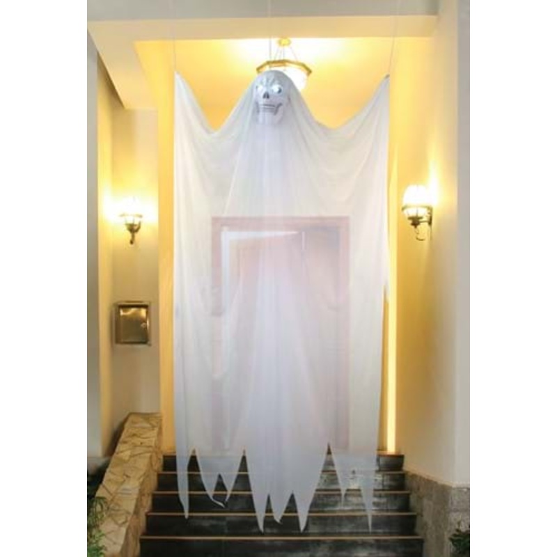 84" Floating Spooky Ghost with Light Up Eyes Halloween Prop Standard