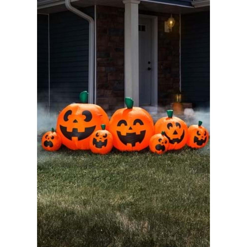 96 Inch Electric Inflatable Pumpkins Halloween Decor Set Standard
