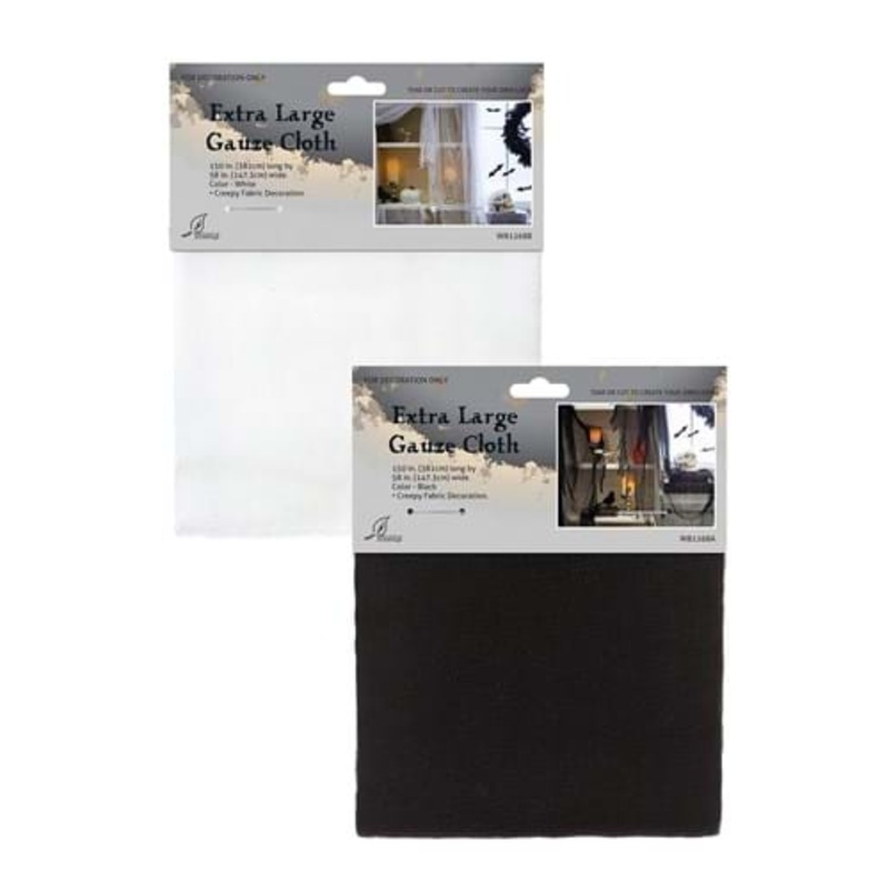 Black and White Gauze Extra Large Cloth Decoration Set Standard