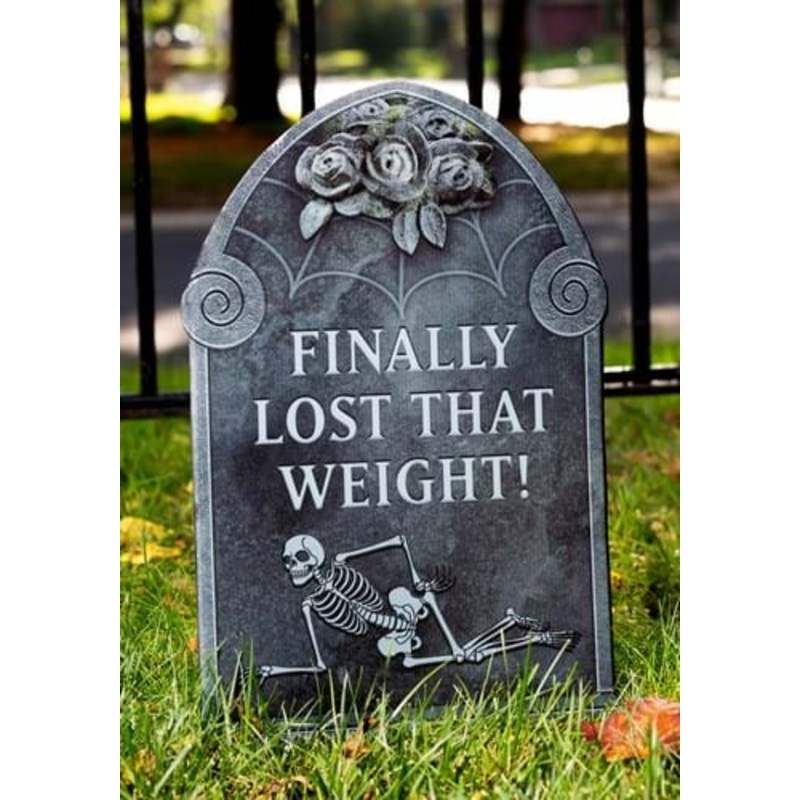 Finally Lost That Weight Skeleton Tombstone Decoration Standard