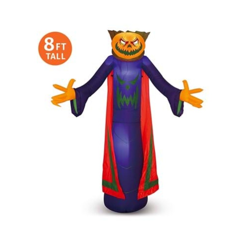 Inflatable 8FT Pumpkin Wizard Prop Decoration Standard