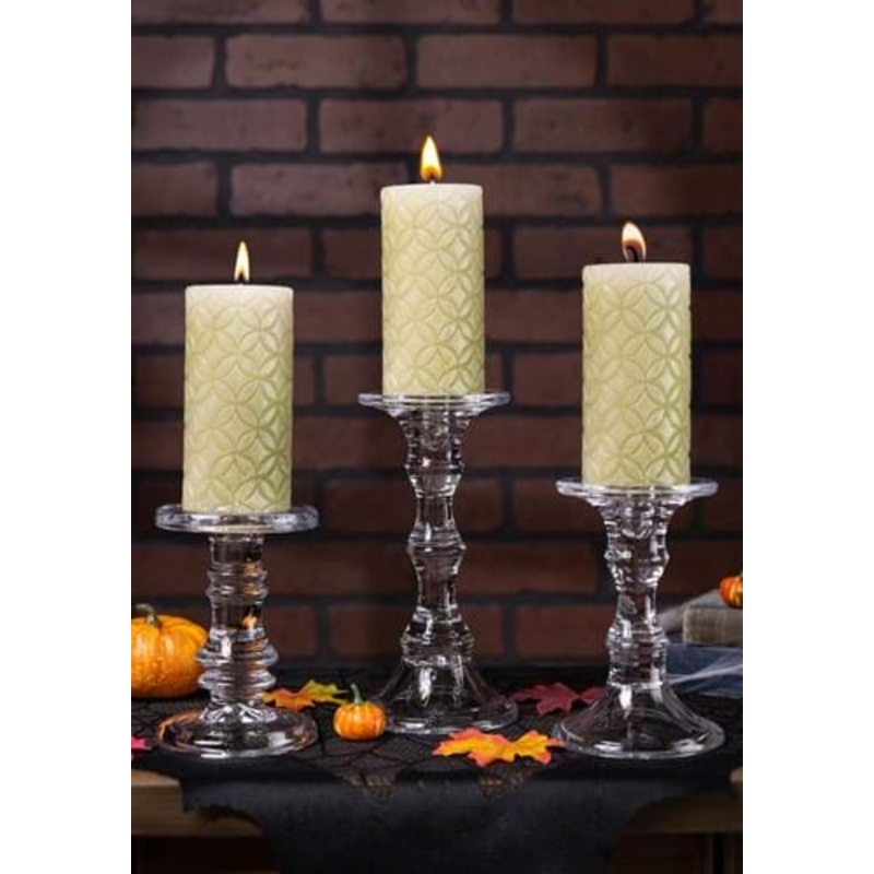 Pack of 3 Short Glass Candleholders Decoration Standard