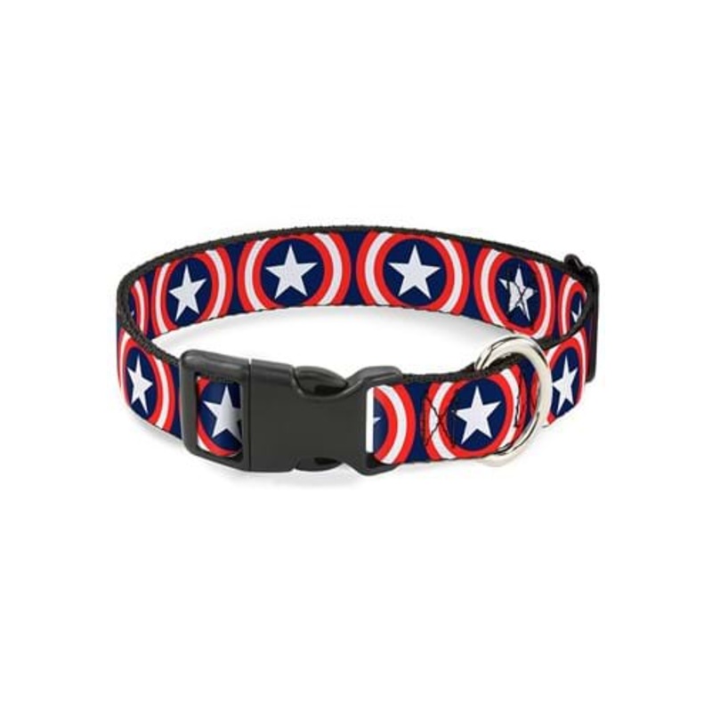 Plastic Clip Captain America Shield Pet Collar S
