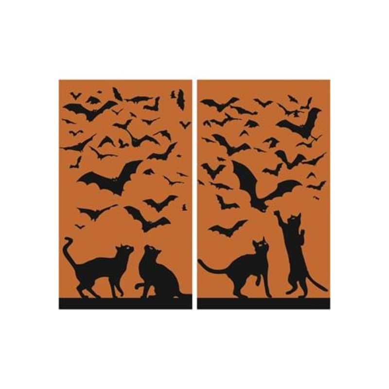 Silhouette Cats & Bats Window Poster Decoration Standard