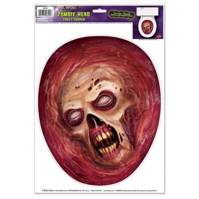 Zombie Head Toilet Topper Decoration Standard