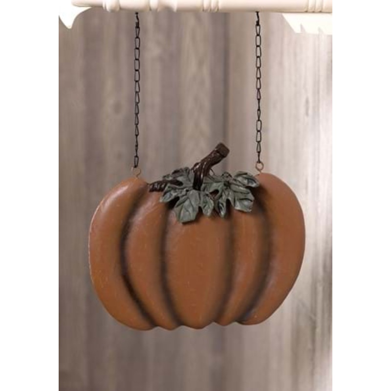 10" Orange Pumpkin Hanging Figure Halloween Decoration Standard