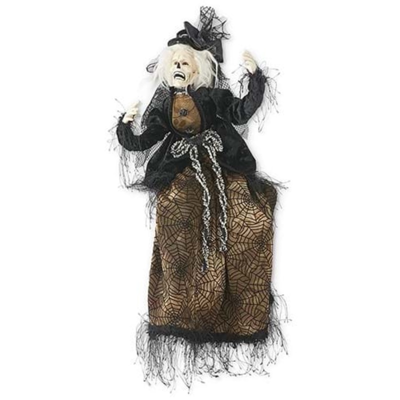 25" Posable Sitting Zombie Lady Halloween Decoration Standard