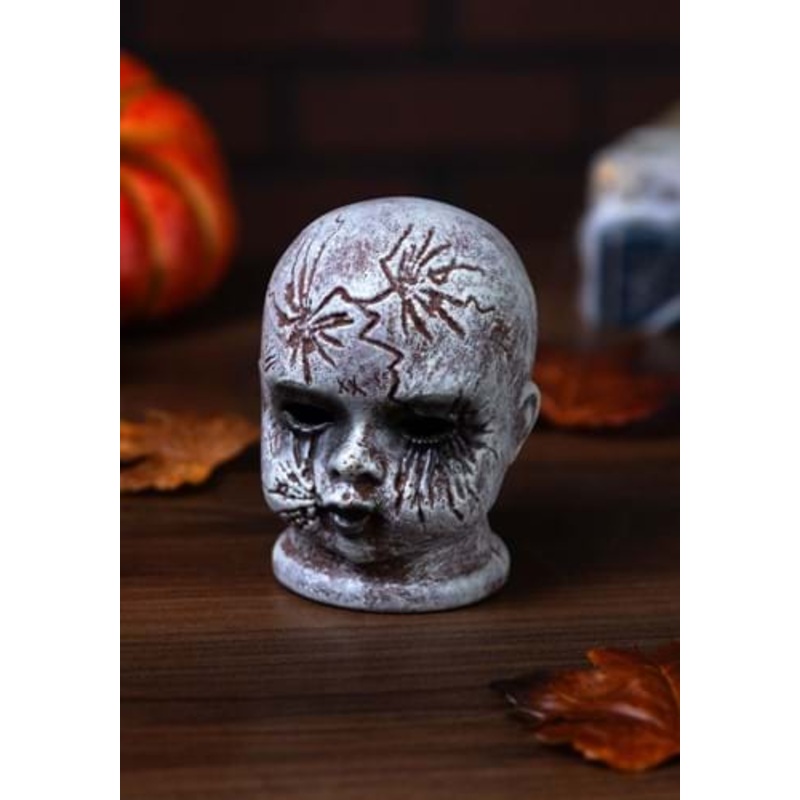 4.5-Inch Cracked Doll Head Halloween Decoration Standard