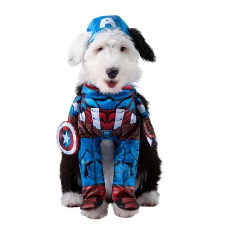 Captain America Superhero Costume for Pets S