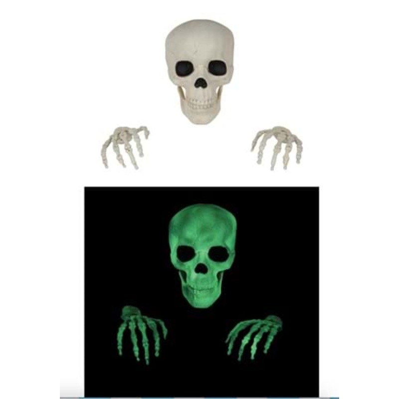 Glow in the Dark Thru the Wall Skeleton Halloween Decoration Standard