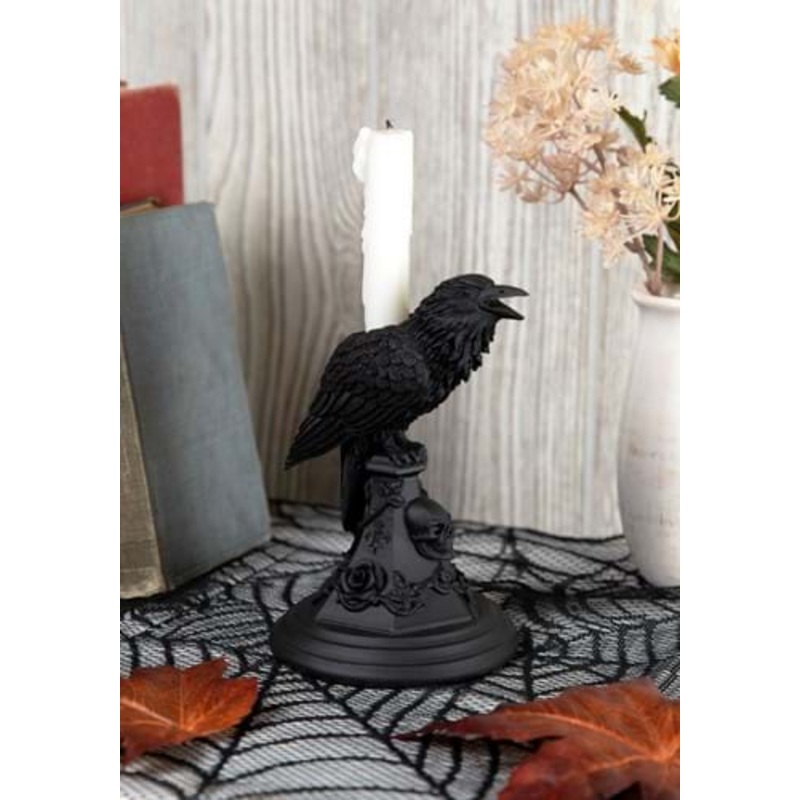 Poe's Raven Candle Stick Holder Halloween Decoration Standard