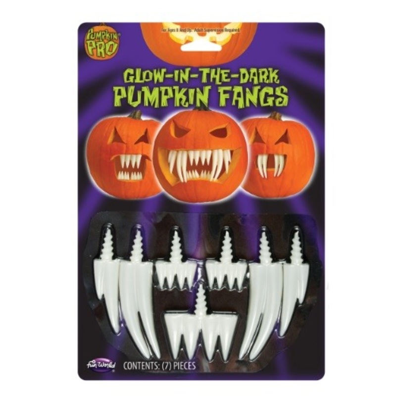 Pumpkin Glow in the Dark Fangs Prop Standard