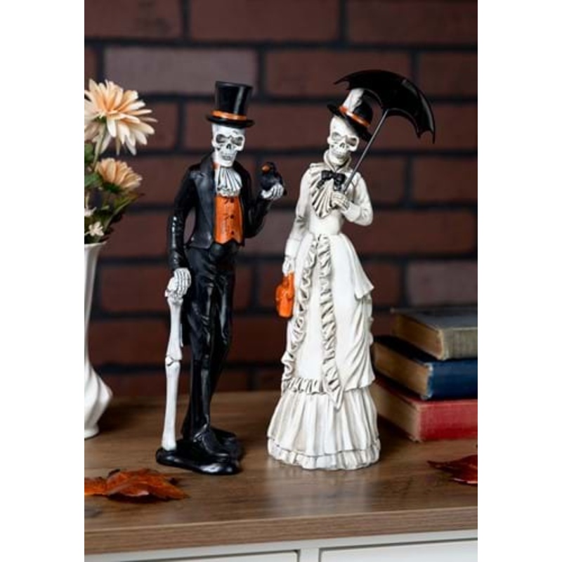 Set of 2 Resin 13-Inch Skeletons Decoration Standard