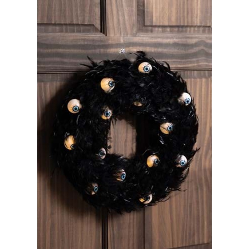 Spooky Light Up Eyes Halloween Wreath Decoration Standard