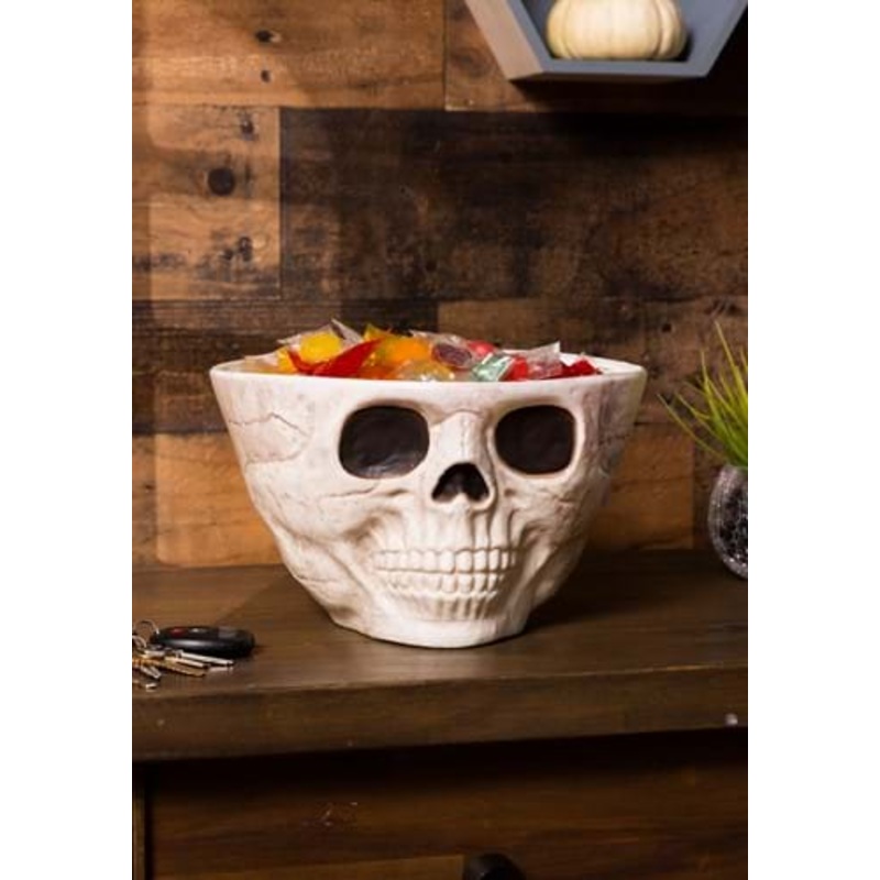 Wide Skull Head Candy Bowl Decoration Standard