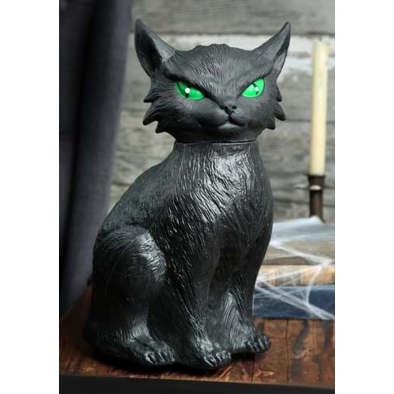 13-Inch Animated Creepy Black Cat Halloween Prop Standard