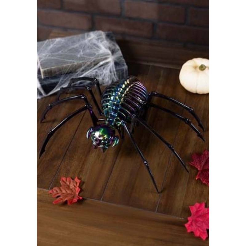 13 Inch Oil Slick Skeleton Spider Decoration Standard