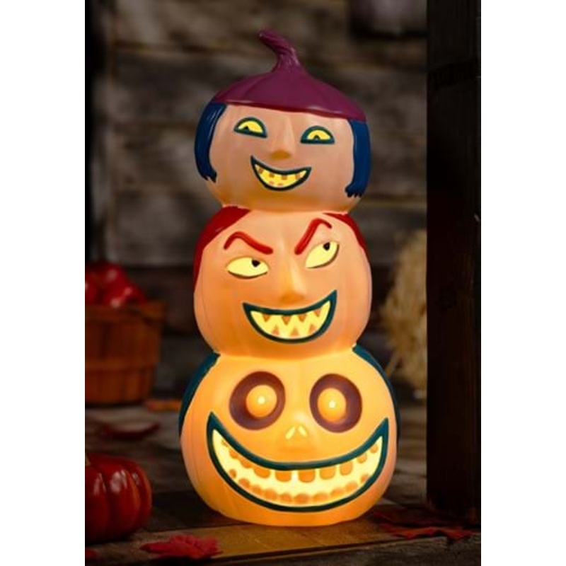 18 Inch Nightmare Before Christmas Lock, Shock and Barrel Light-Up Pumpkins Decoration Standard