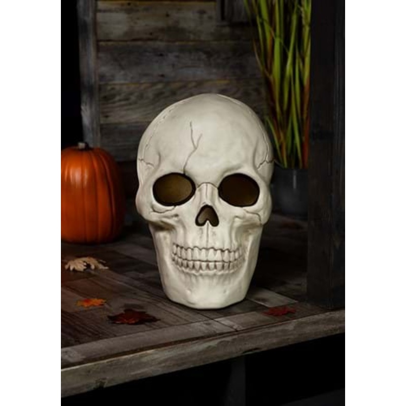 19.75-Inch Light Up and Sound Skull Halloween Decoration Standard