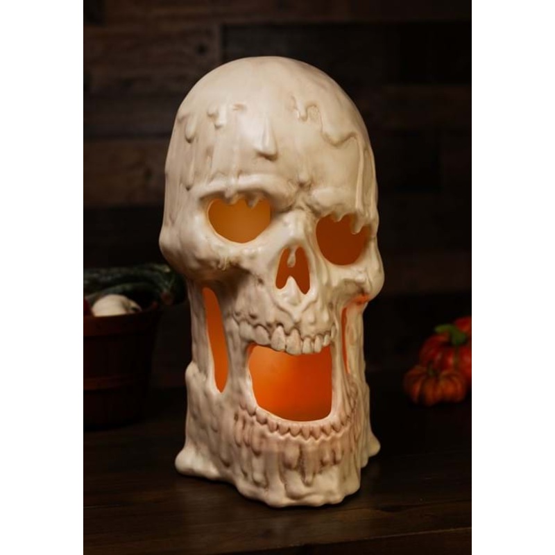 20-Inch Light Up Melting Skull Halloween Decoration Standard