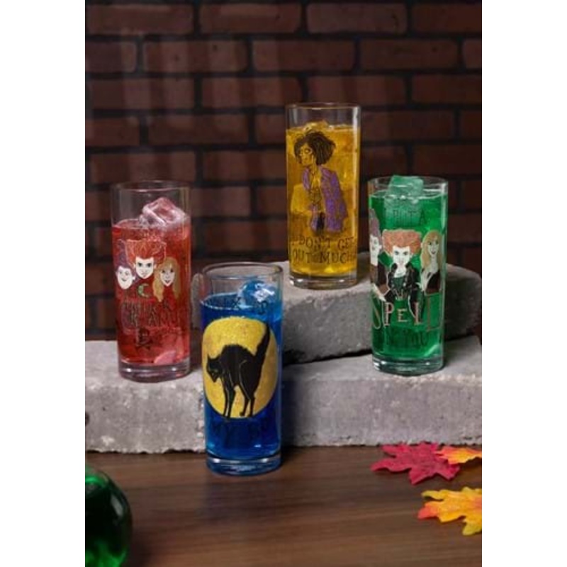 Hocus Pocus Glitter Glass Set of 4 Tumbler Set Standard