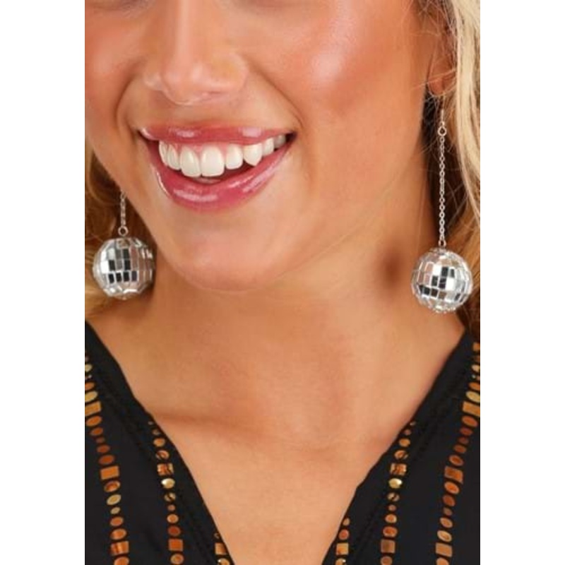 1-Inch Disco Ball Costume Earrings