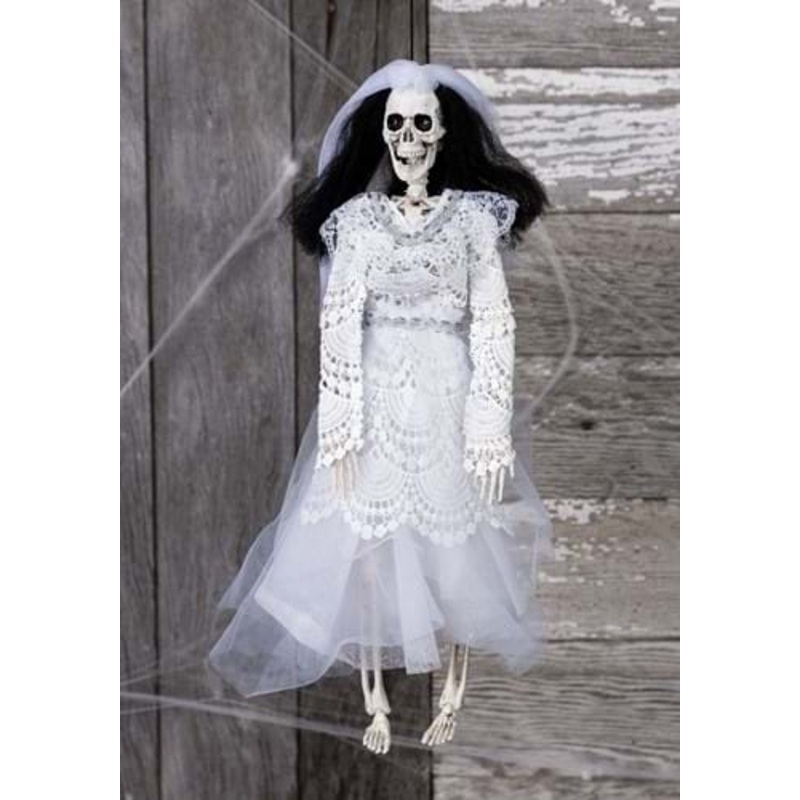 16-Inch Skeleton Dressed Bride Halloween Decoration