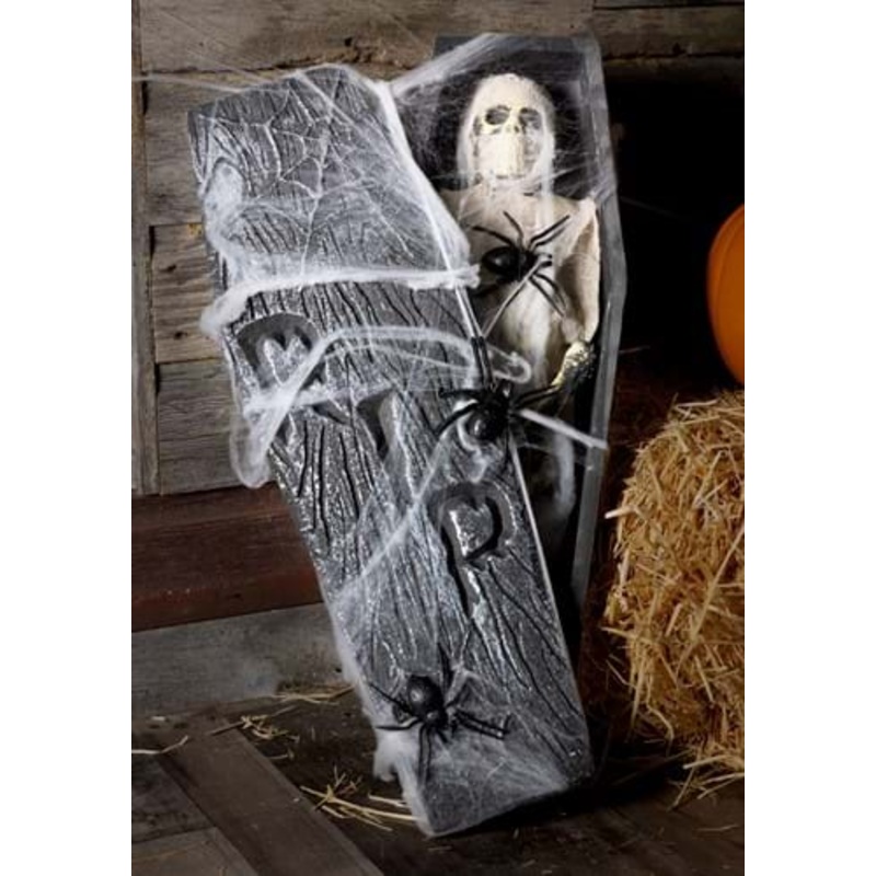 27-Inch Mummy Coffin Halloween Decoration