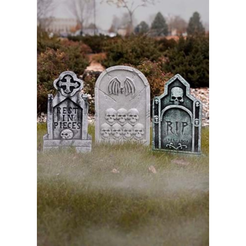 3 Piece 20-Inch Gothic Tombstone Halloween Decoration Set