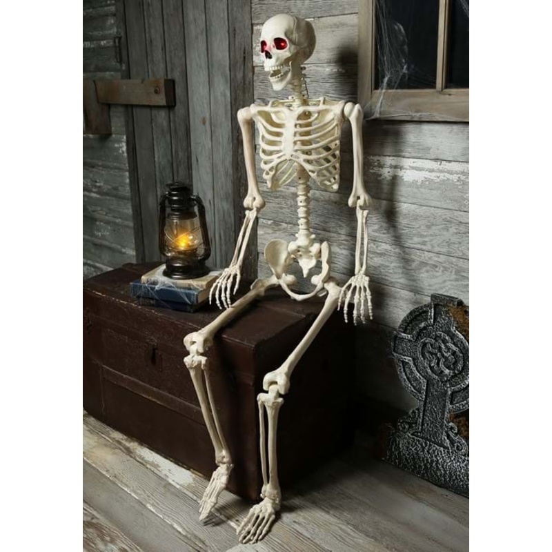 5FT Animated Mr. Crazy Bonez Poseable Human Skeleton Decoration Prop Standard