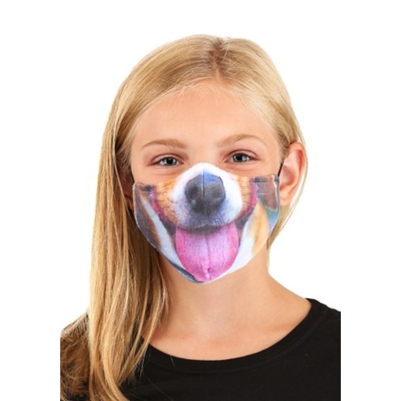 Child's Dog with Tongue Sublimated Face Mask