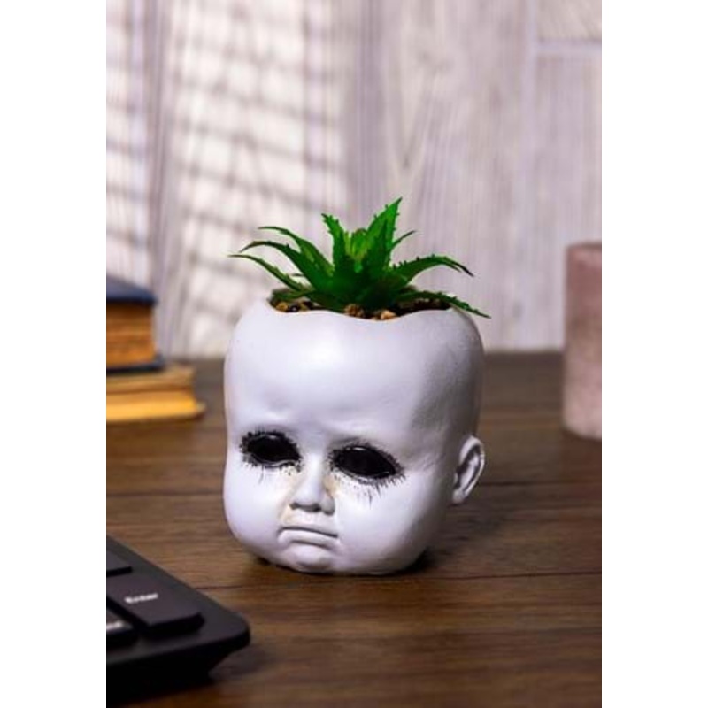 Distressed Doll Head Succulent Plant Holder Decoration