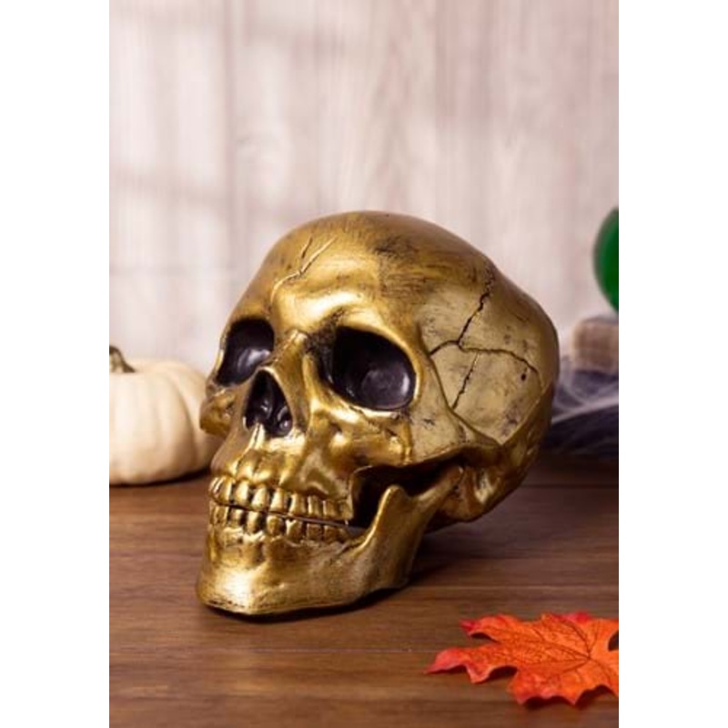 Gold Skull with Movable Jaw Decoration