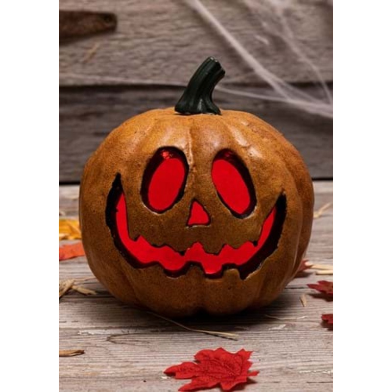 Light Up Happy Pumpkin with Red Lights Decoration