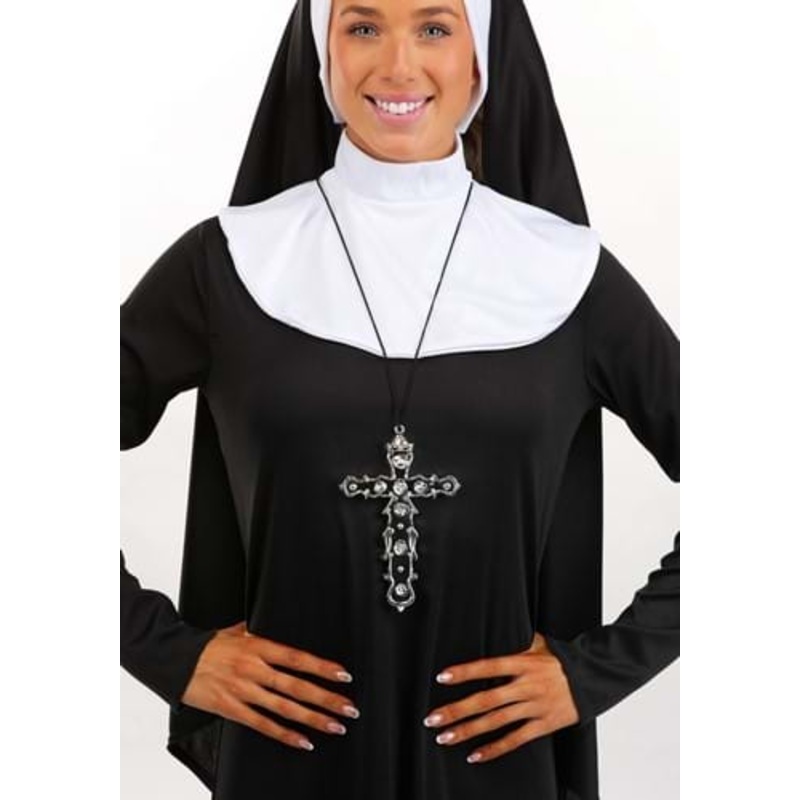 Religious Costume Black Cross Pendant Accessory