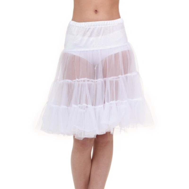 White Plus Size Knee Length Crinoline