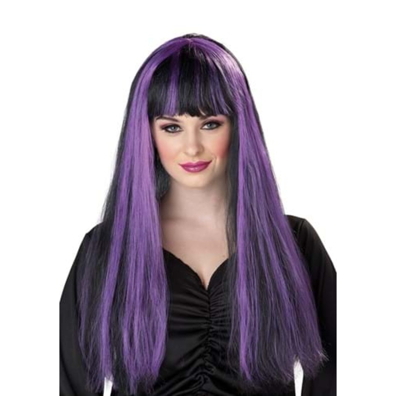 Women's Black and Purple Witch Costume Wig