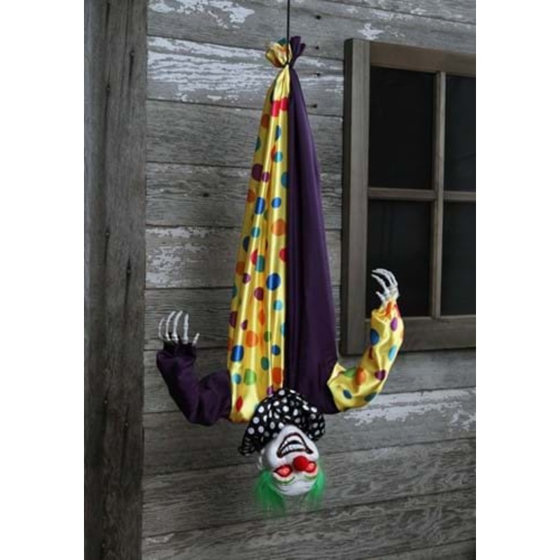 2.8 Foot Animated Hanging Evil Clown Halloween Prop