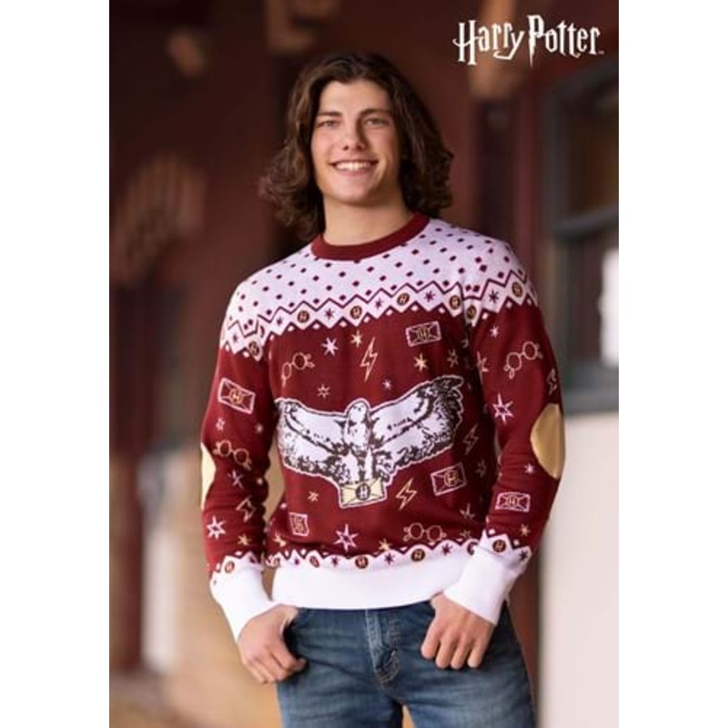 Adult Harry Potter Hedwig Ugly Sweater  Medium