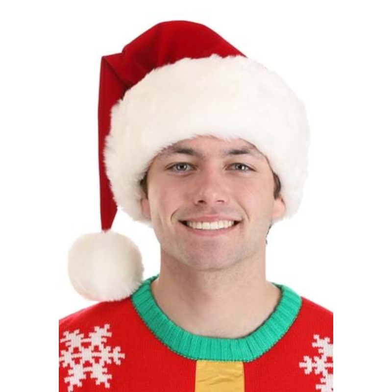 Deluxe Plush Santa Claus Hat Costume Accessory Standard