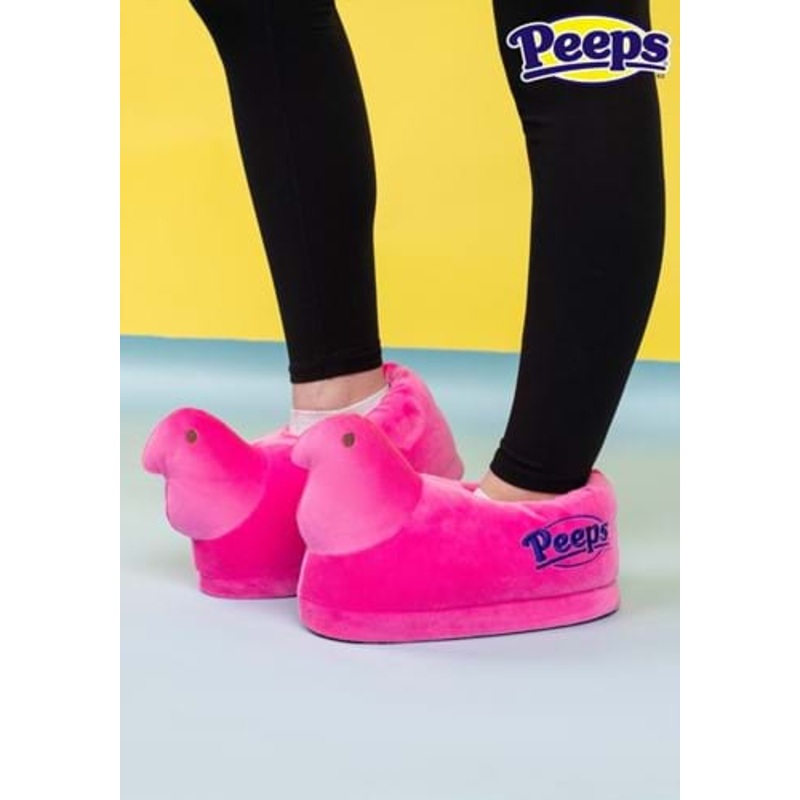 Easter Pink Peeps Adult Slippers Small/Medium
