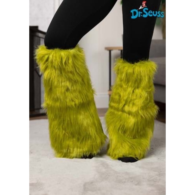 Grinch Green Fuzzy Adult Leg Warmers Standard