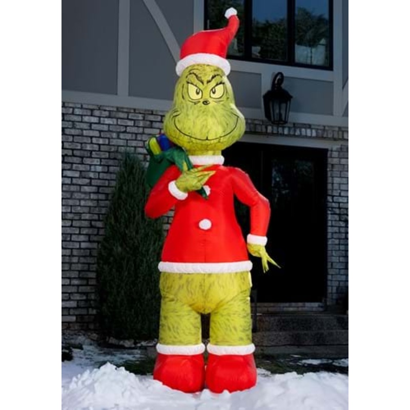 Inflatable 8 Foot Santa Grinch Christmas Decoration Standard